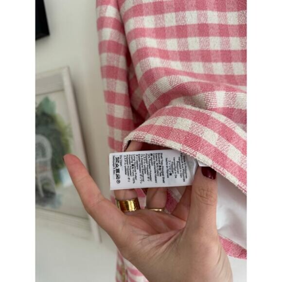 J. CREW Louisa Lady Jacket in Pink Gingham Terry Tweed Size 8 - Picture 11 of 12